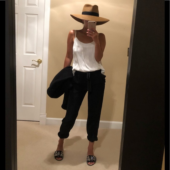 SOLD Eric Javits Daphne Hat Wide Brim SPF 50 Black/Natural - Picture 7 of 7